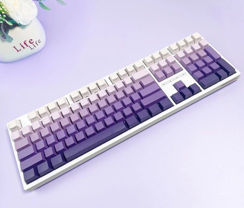 Bluejw Side-Printed Gradient Translucent PBT Keycaps - Backlit Gaming Keyboard Keycaps Set - Image 3